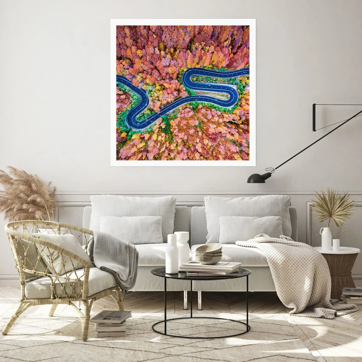 Poster - Un drum șerpuit prin pădure - 40x40 cm