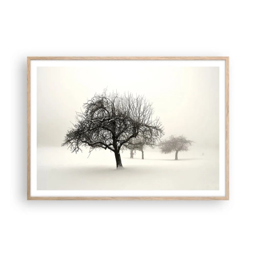 Poster în ramă de stejar deschis - Hibernare - 100x70 cm