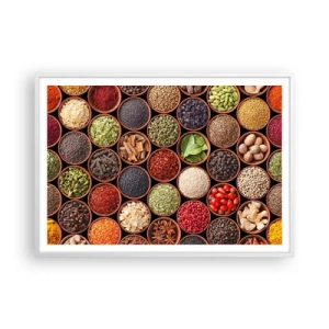 Poster în ramă albă - Toate gusturile lumii - 100x70 cm