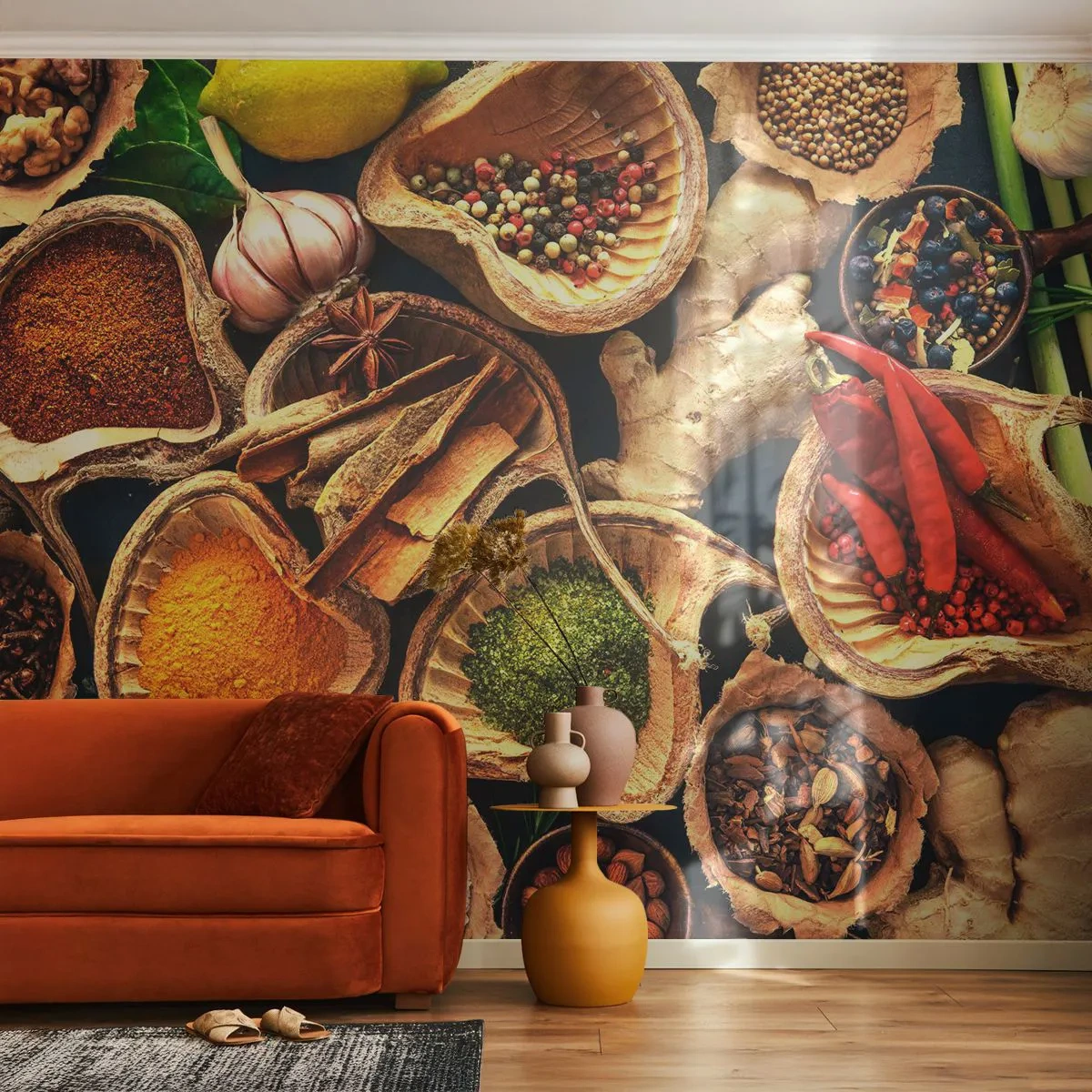 Tapet Premium Canvas - Ia ce vrei - Gastronomie, Ierburi uscate, Condimente - 400x280 cm