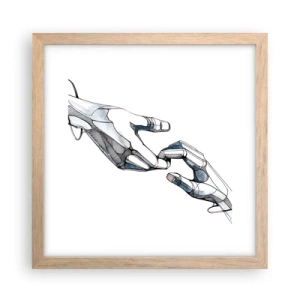 Poster în ramă de stejar deschis - Gest frumos - 30x30 cm