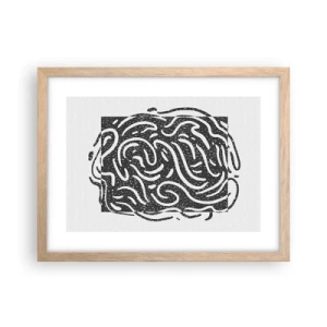 Poster în ramă de stejar deschis - Abstracție: dansul bucuriei - 40x30 cm
