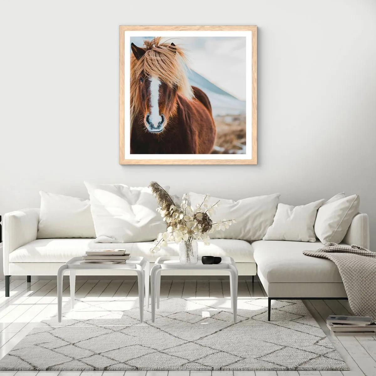 Poster în ramă de stejar deschis - Simțiți libertatea? - 40x40 cm