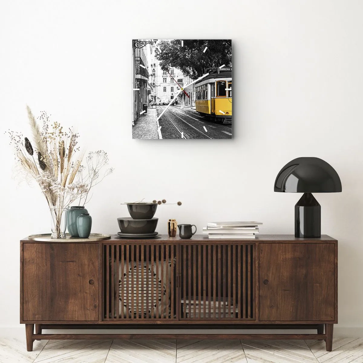 Ceas de perete - Ceas pe sticlă - Sună fado în fundal - 30x30 cm