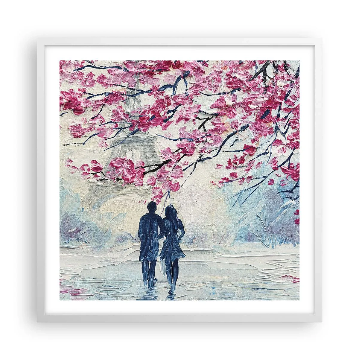 Poster în ramă albă - Plimbare romantică - 60x60 cm