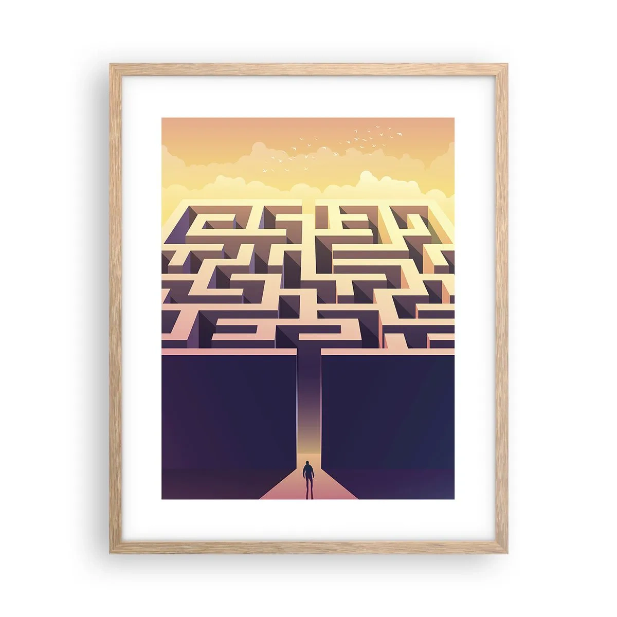 Poster în ramă de stejar deschis - Momentul deciziei - 40x50 cm