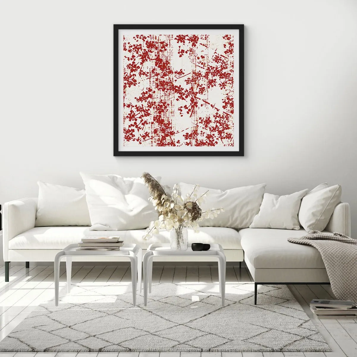 Poster în ramă neagră - Ca un percal vechi - 60x60 cm