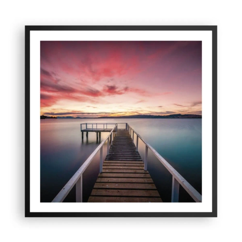 Poster în ramă neagră - Flacăra blândă a serii - 60x60 cm