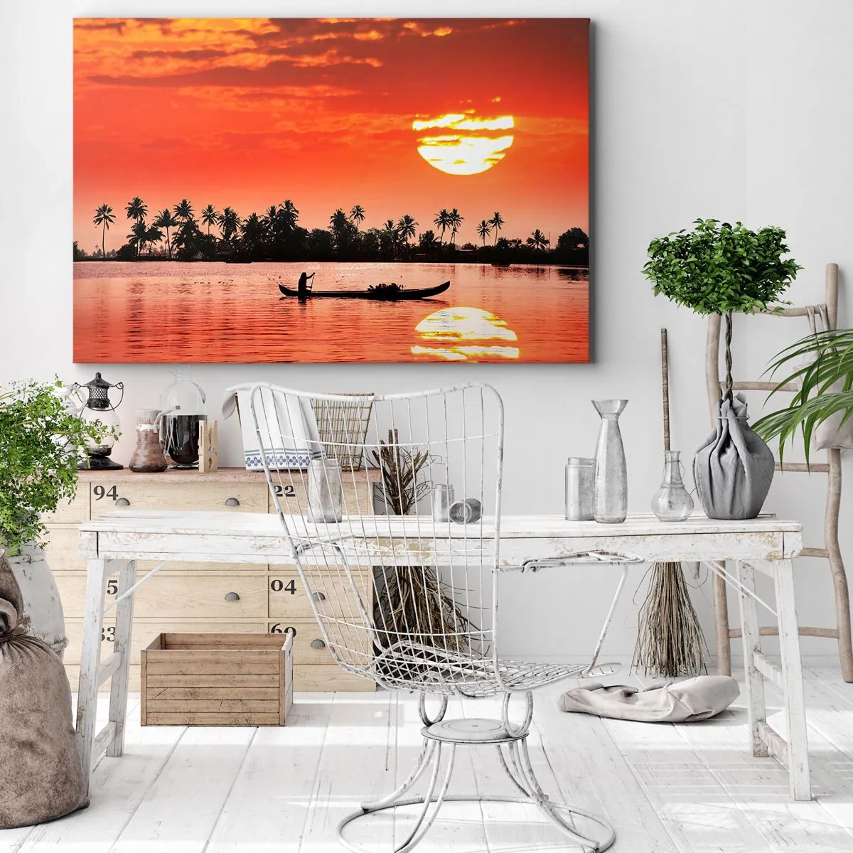 Tablou pe pânză - Liniștea tropicelor la apus de soare - 120x80 cm