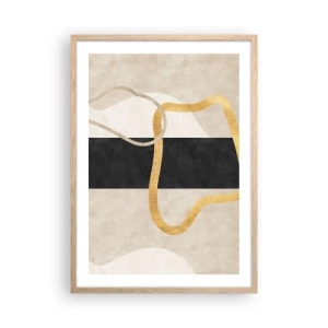 Poster în ramă de stejar deschis - Forme înbuclite - 50x70 cm