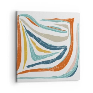 Tablou pe pânză - Abstracție prietenoasă și zâmbitoare - 70x70 cm