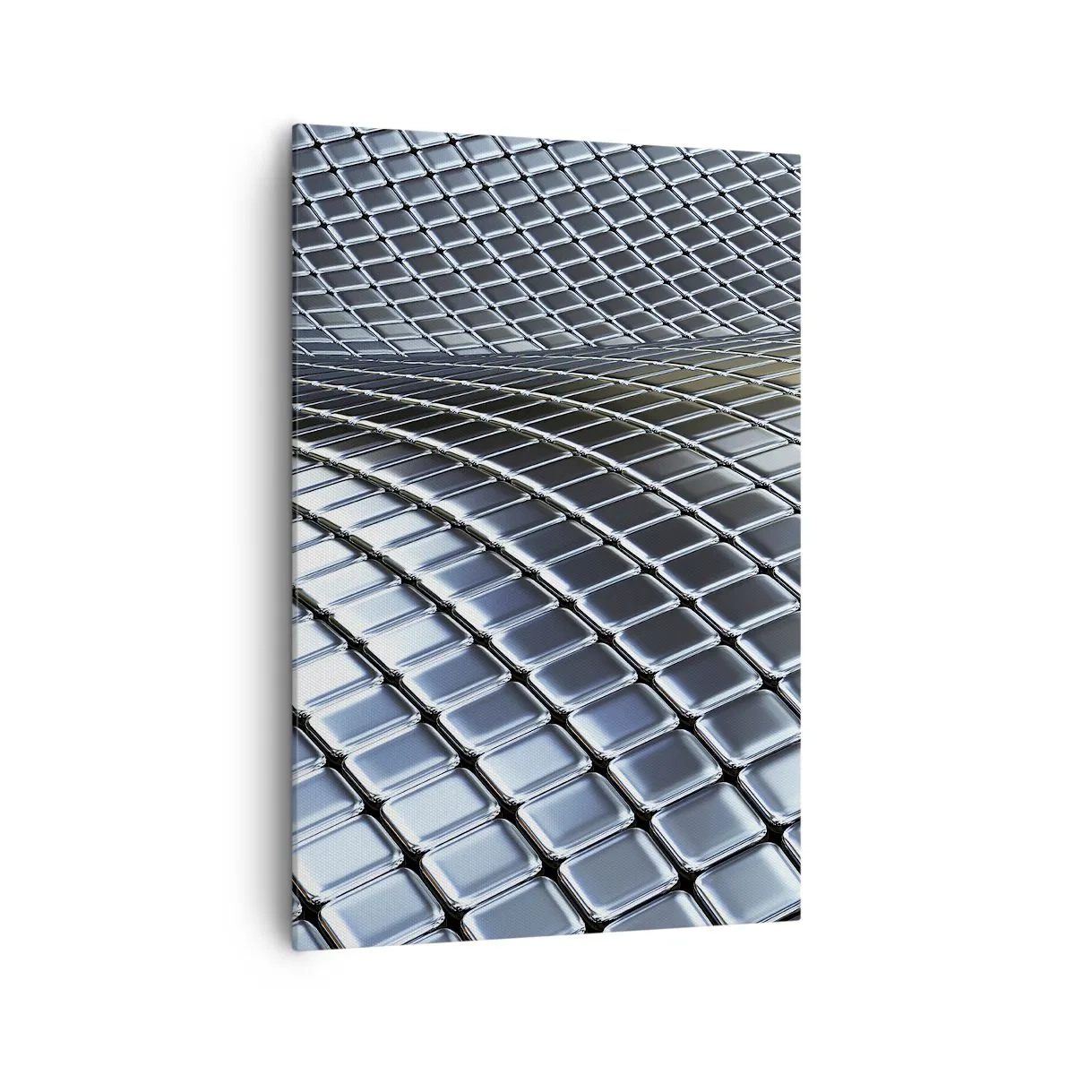 Tablou pe pânză - Val metalic argintiu - 70x100 cm