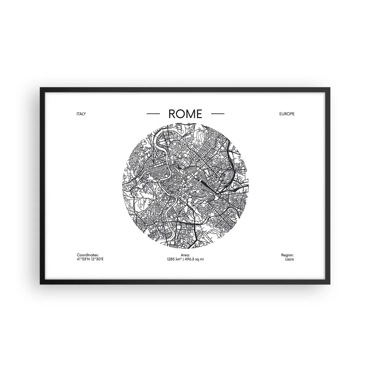 Poster în ramă neagră - Anatomia Romei - 91x61 cm