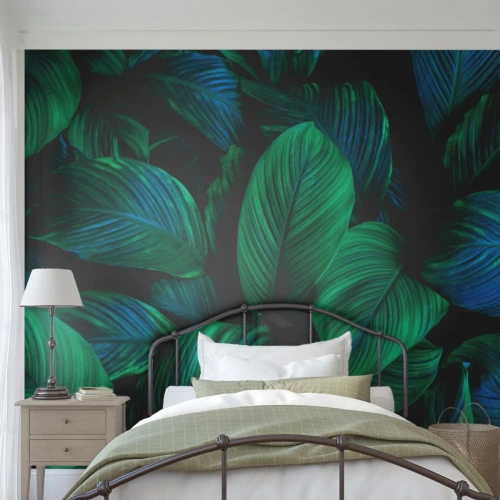Fototapetă personalizată Premium Sand - Traficul verde - Frunze verzi, Planta tropicala, Natură