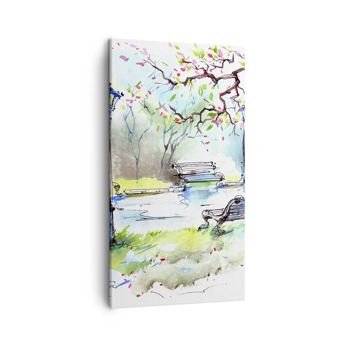 Tablou pe pânză - Magia liniștii din parc - 45x80 cm