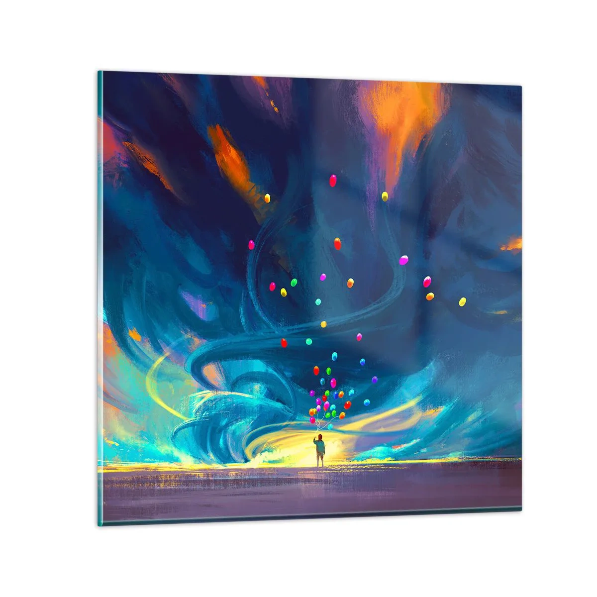 Tablou pe sticlă - Pe un vânt albastru - 60x60 cm