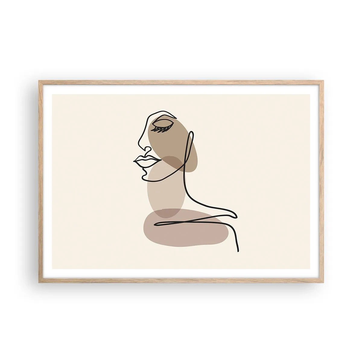 Poster în ramă de stejar deschis - Ascultându-se pe sine - 100x70 cm