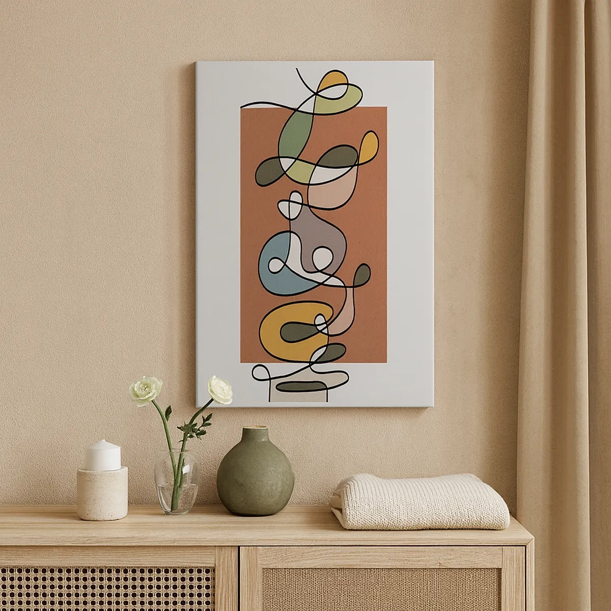 Tablou pe pânză - Abstracție: un dans colorat - 50x70 cm