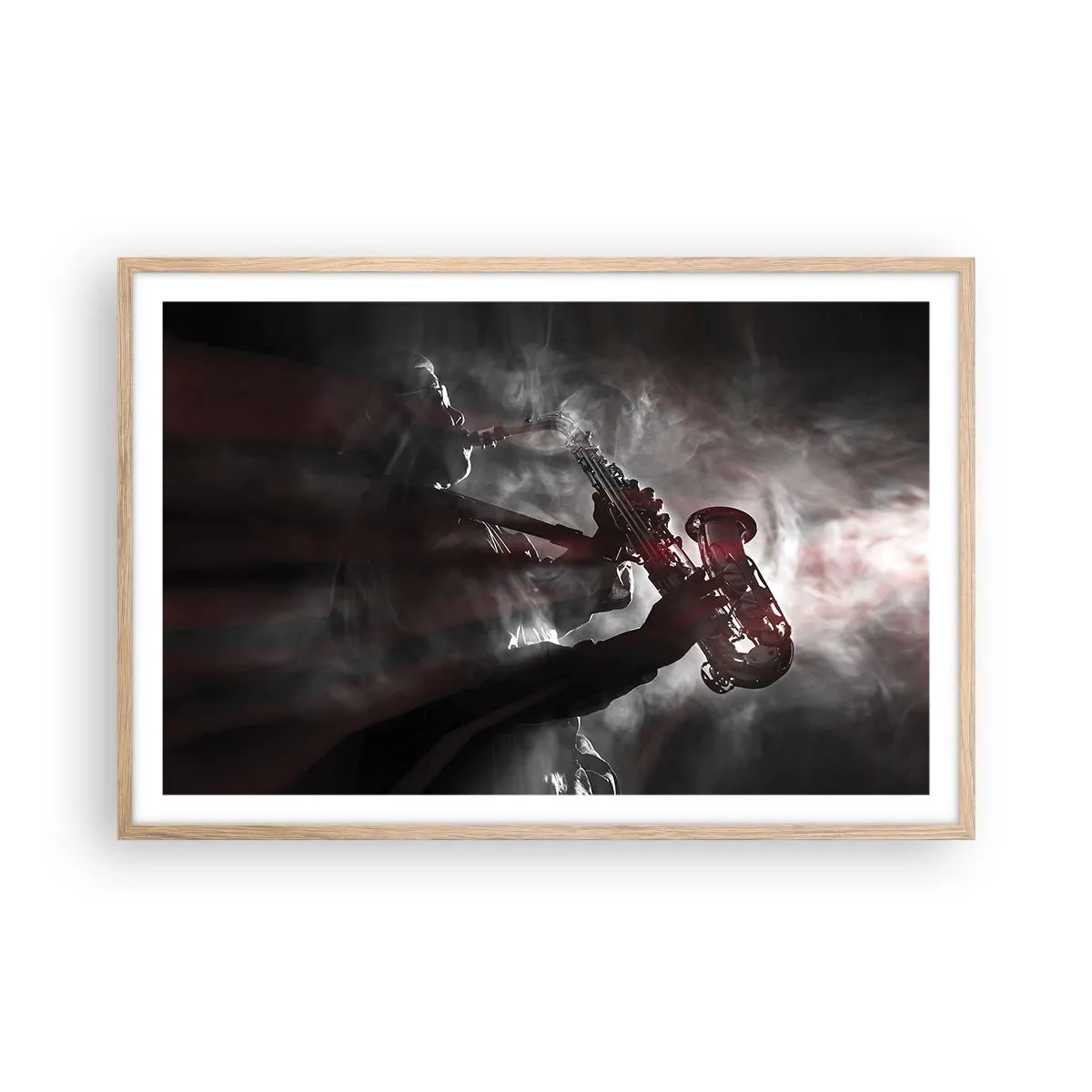 Poster în ramă de stejar deschis - În aburul jazzului - 91x61 cm