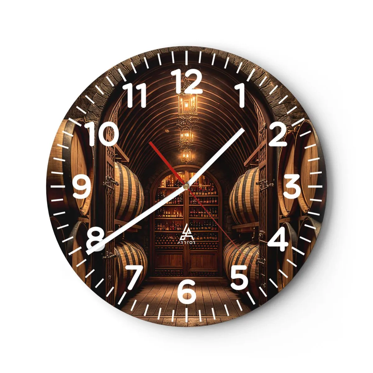 Ceas de perete - Ceas pe sticlă - Beciul cu atmosferă - 40x40 cm