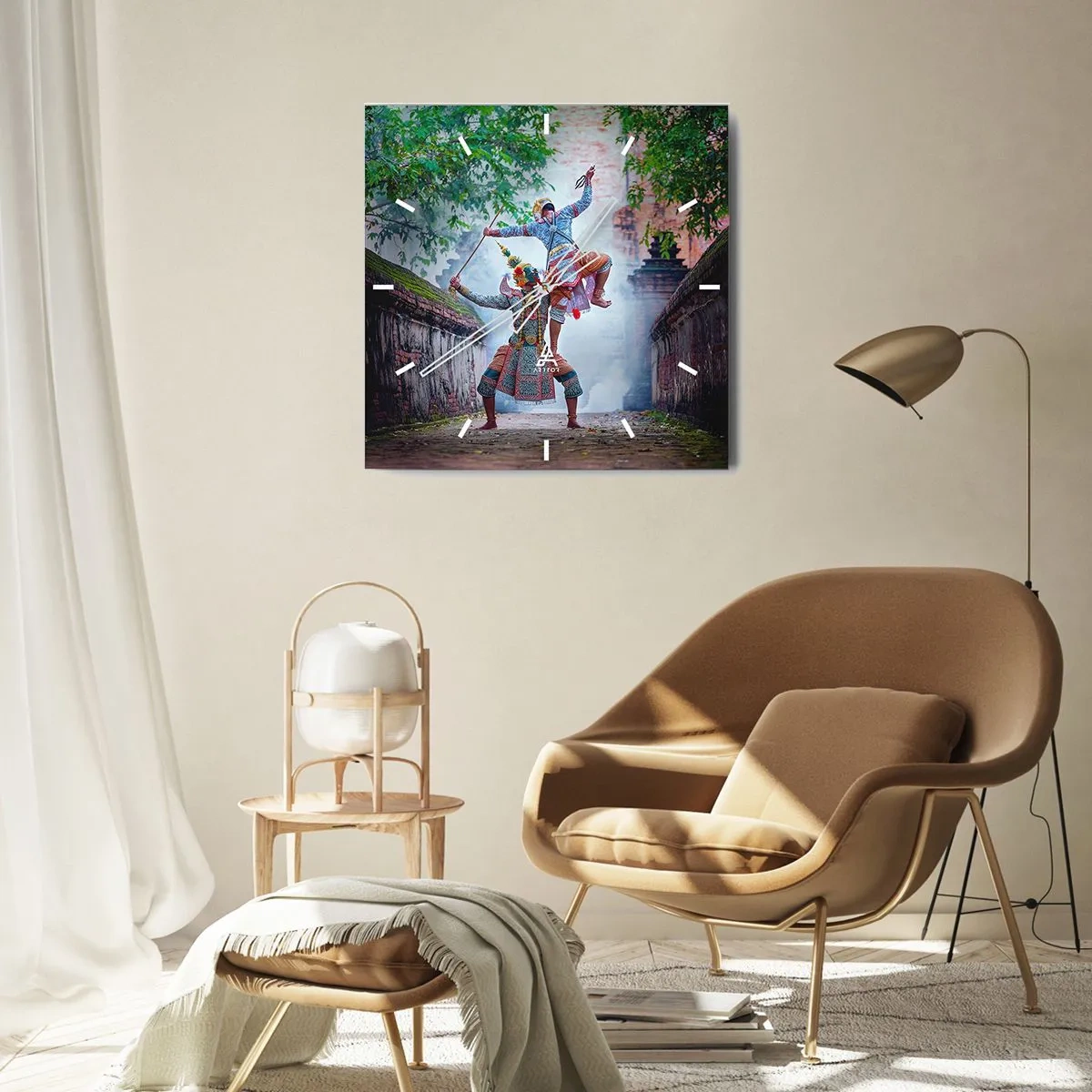 Ceas de perete - Ceas pe sticlă - Un dans de o frumusețe mortală - 40x40 cm