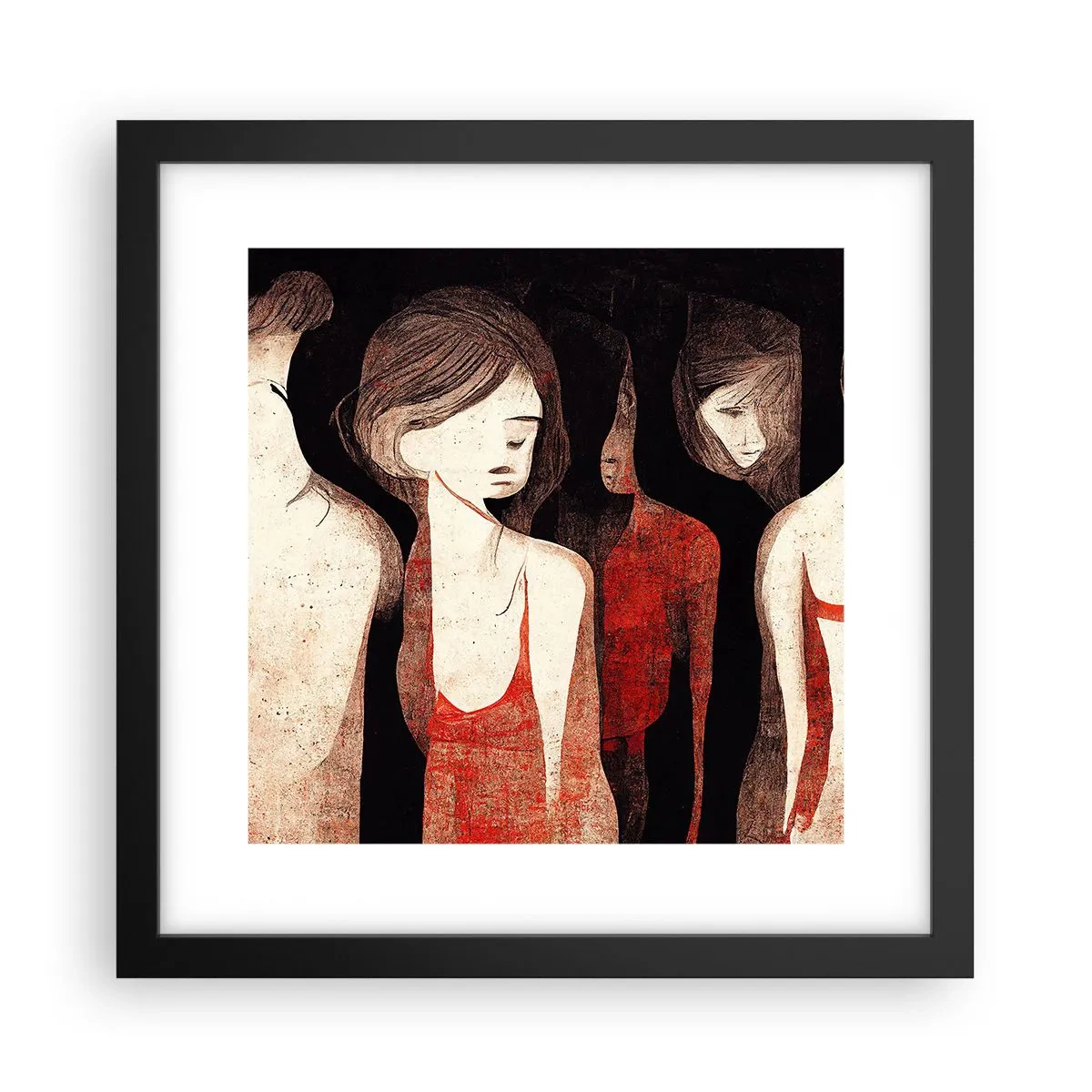 Poster în ramă neagră - Madonele întunericului - 30x30 cm
