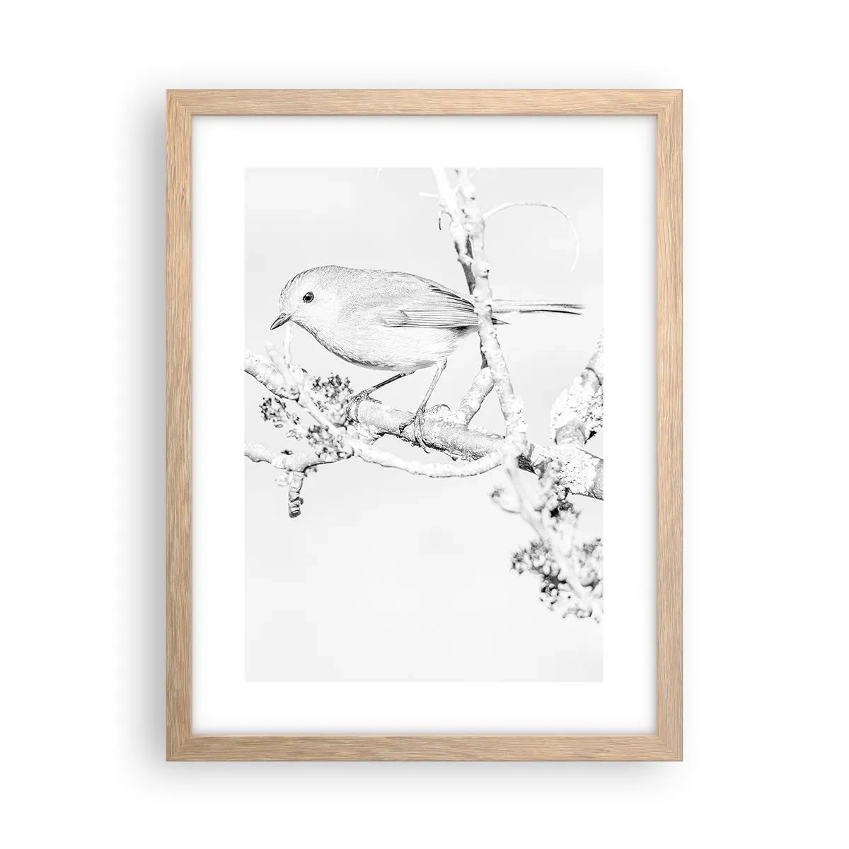 Poster în ramă de stejar deschis - Dimineață de iarnă - 30x40 cm