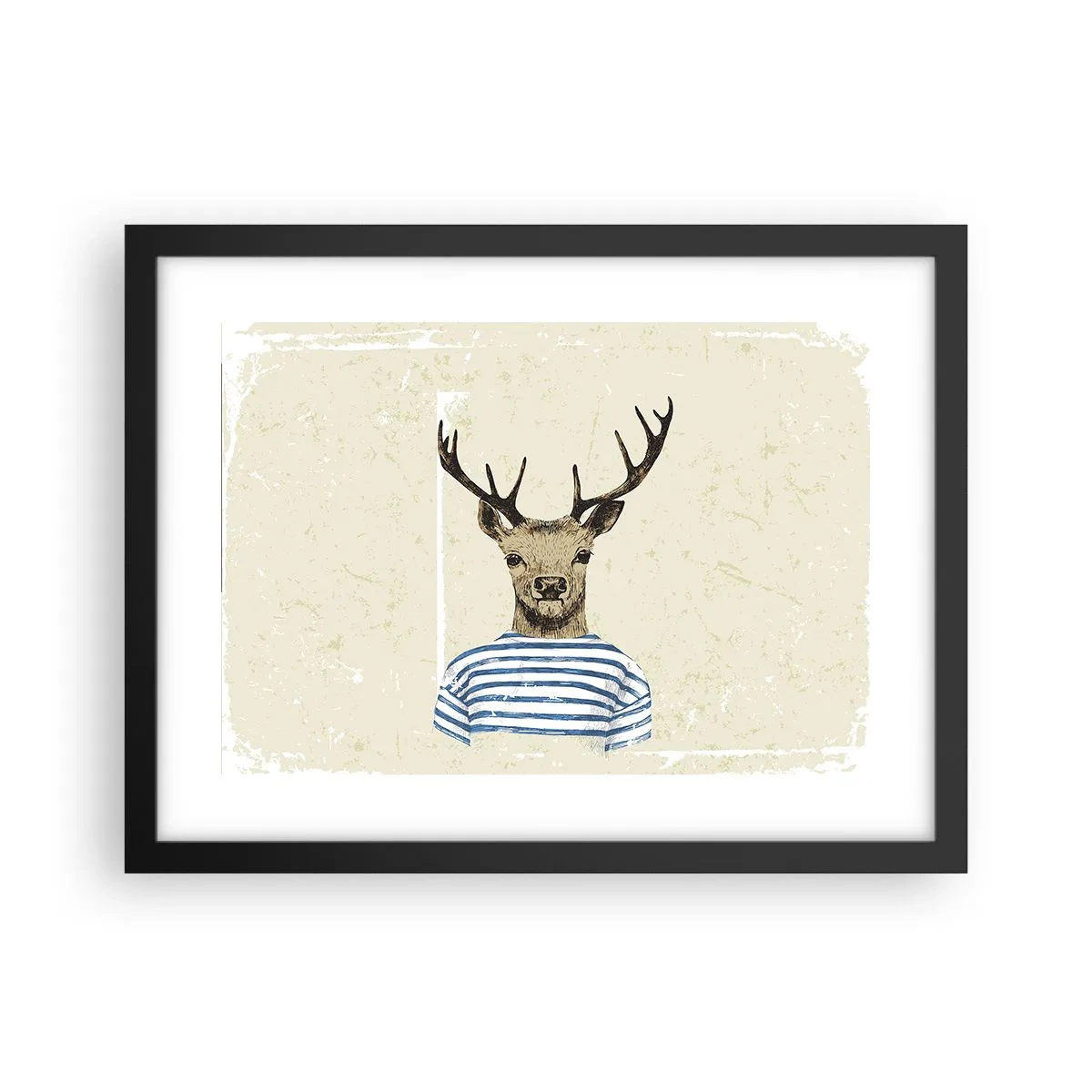 Poster în ramă neagră - Pentru că îmi plac cămășile cu dungi! - 40x30 cm