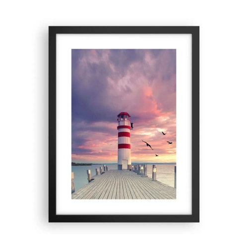 Poster în ramă neagră - Să ne întoarcem în port - 30x40 cm