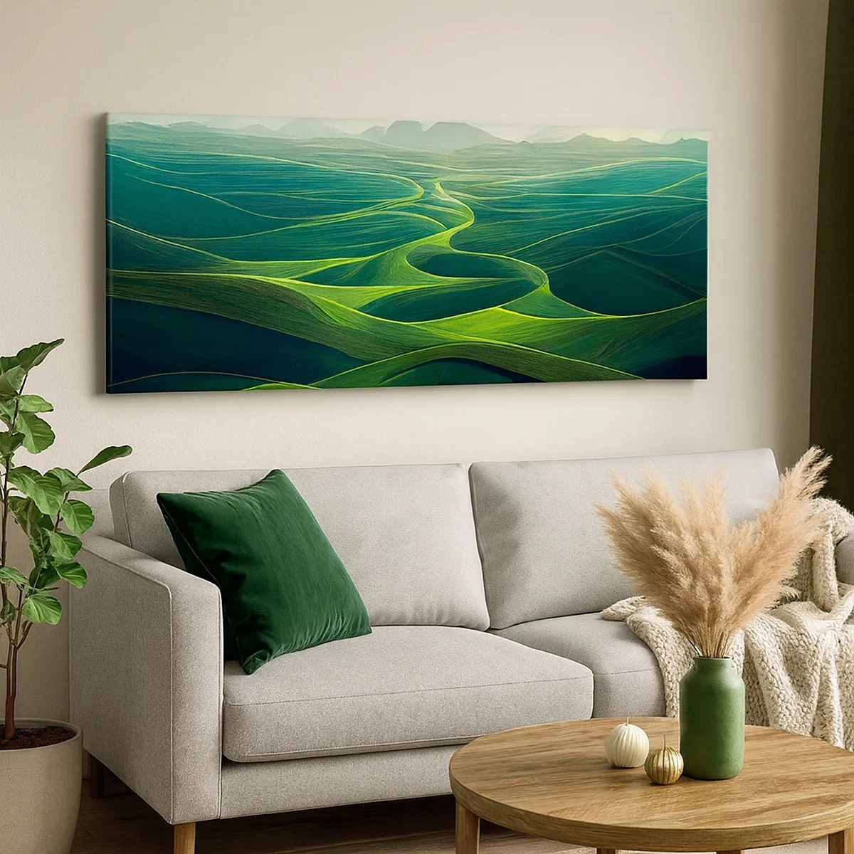 Tablou pe pânză - În văi verzi - 30x30 cm