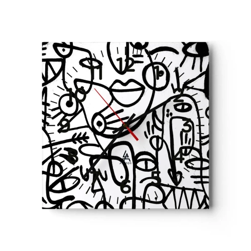 Ceas de perete - Ceas pe sticlă - Chipuri și miraje - 40x40 cm