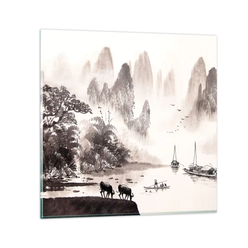 Tablou pe sticlă - Viața exotică de zi cu zi a Estului - 40x40 cm