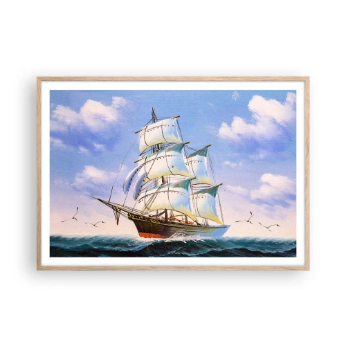 Poster în ramă de stejar deschis - Cu mândrie în vânt - 100x70 cm