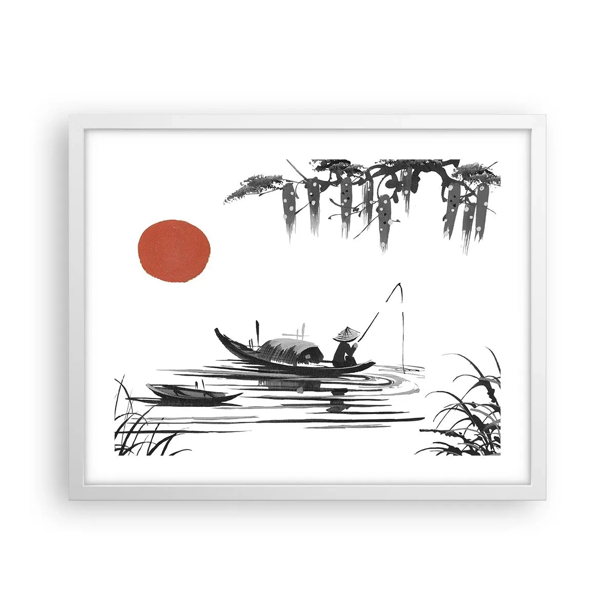 Poster în ramă albă - O după-amiază asiatică - 50x40 cm