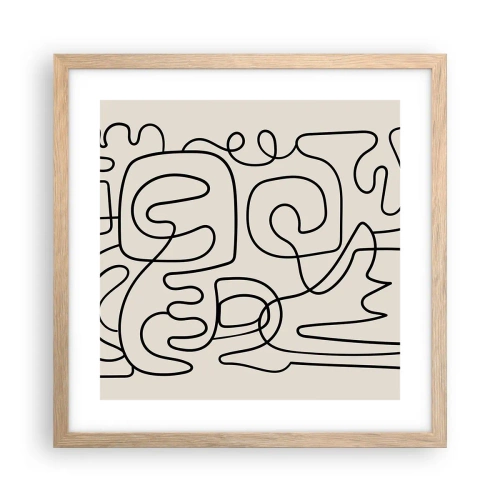 Poster în ramă de stejar deschis - Pe traseu - 40x40 cm