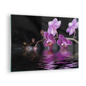 Tablou pe sticlă - Reflecție de frumusețe în liliac - 70x50 cm