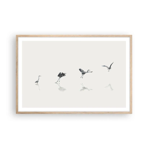 Poster în ramă de stejar deschis - Patru pași simpli - 91x61 cm