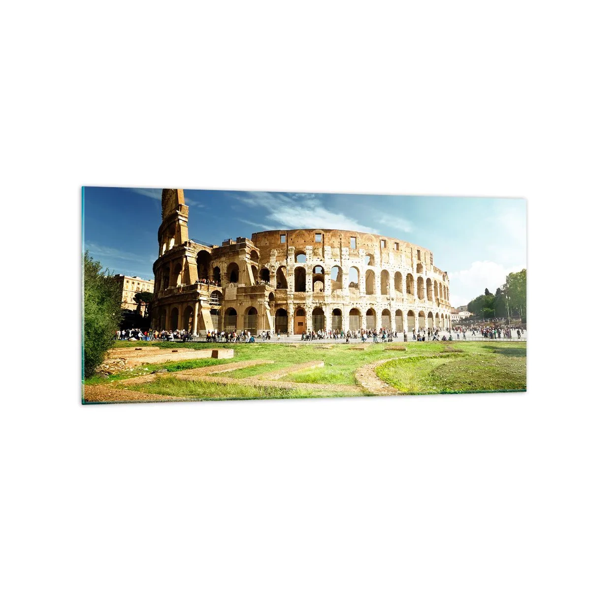 Tablou pe sticlă - Încă mai poți auzi zgomotul armelor - 120x50 cm