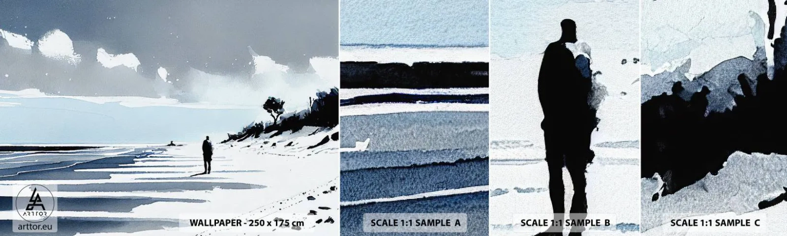 Mostră de Tapet Standard Eco - Singuratic - Peisaj, plajă, Bucată - 100x30 cm