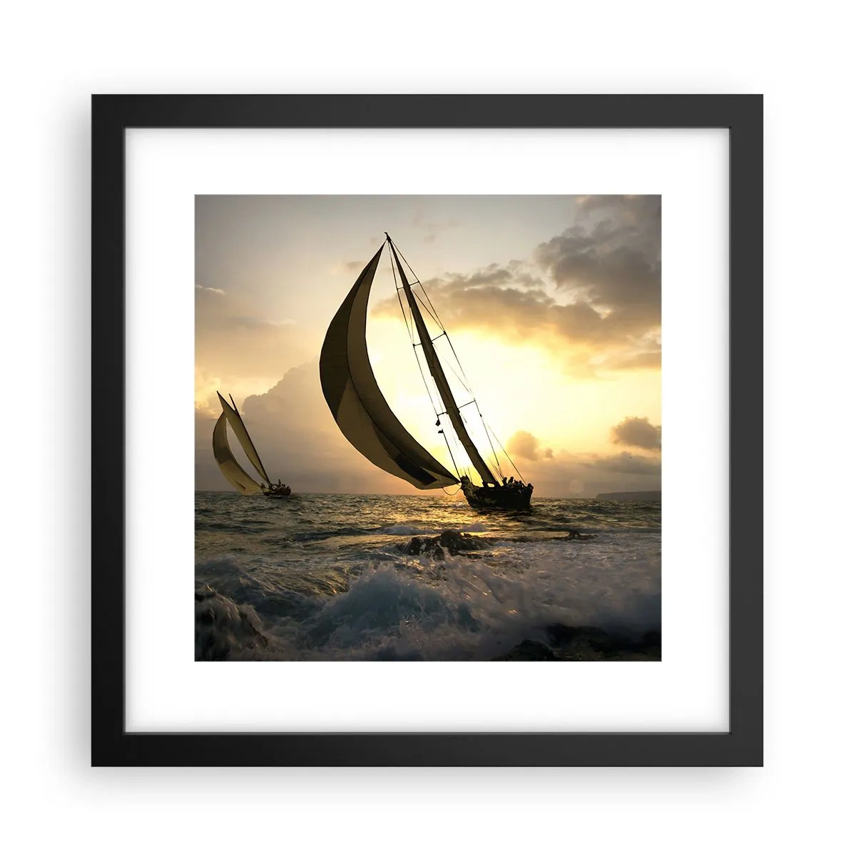Poster în ramă neagră - Vânt în jos și în sus - 30x30 cm