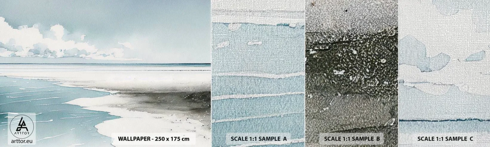 Mostră tapet Premium Canvas - Mareea blândă - Coasta, plajă, Calm - 100x30 cm