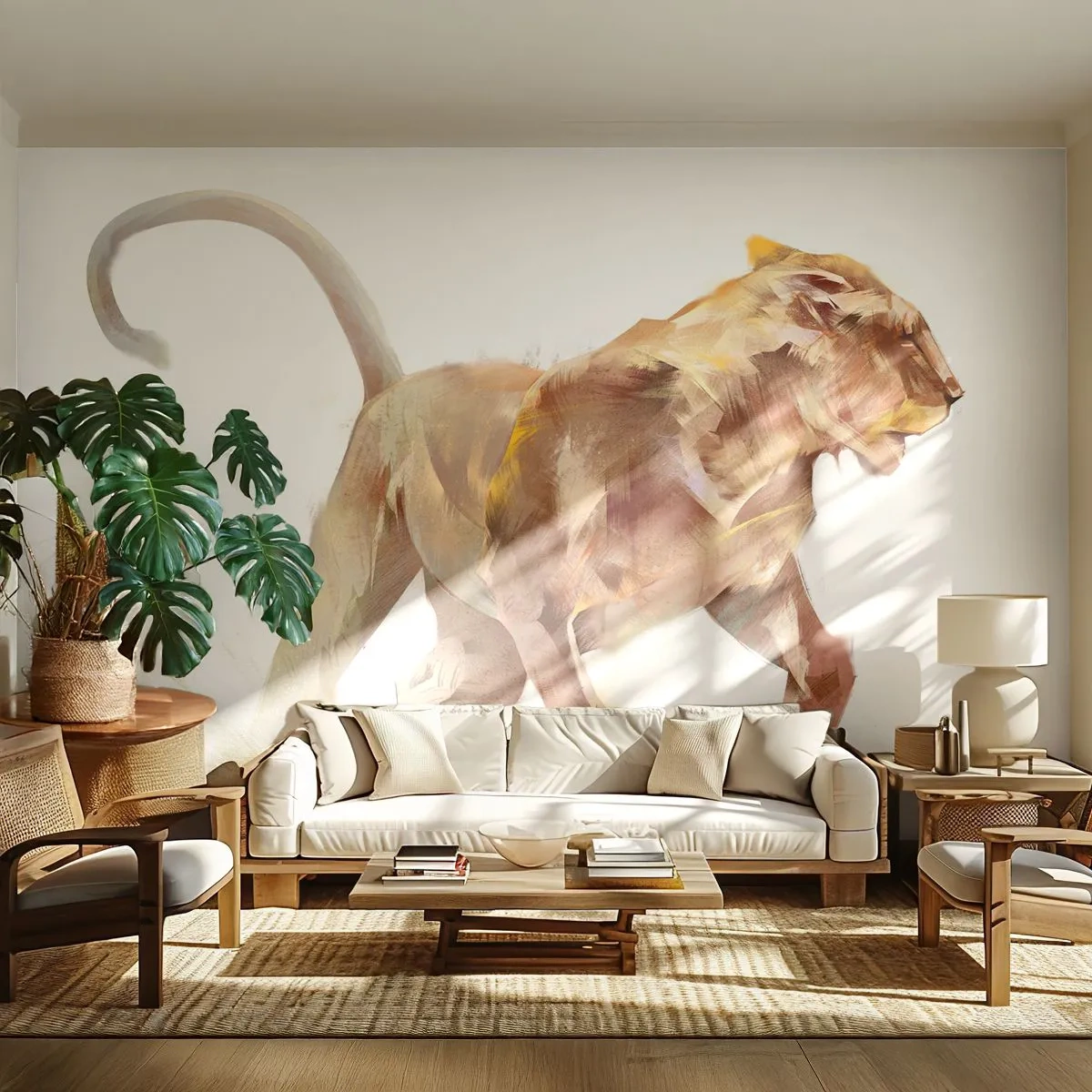 Tapet Standard Eco - Harul sălbatic - Animale, Leu, Abstracția - 400x280 cm