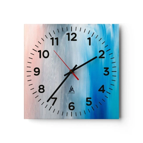 Ceas de perete - Ceas pe sticlă - Elemente: aer - 40x40 cm