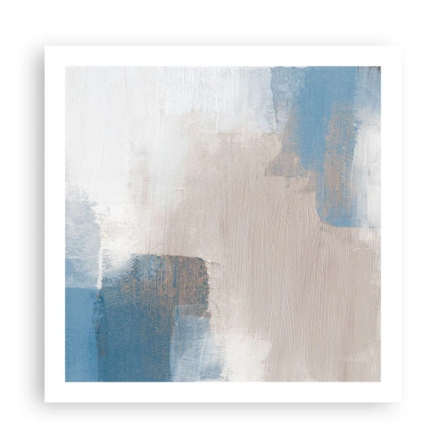 Poster - Abstracție roz în spatele unui voal de albastru - 60x60 cm