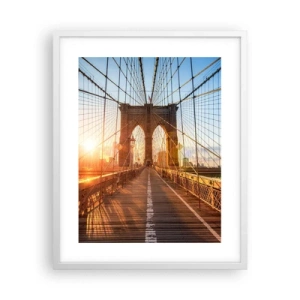 Poster în ramă albă - Pe podul de aur - 40x50 cm