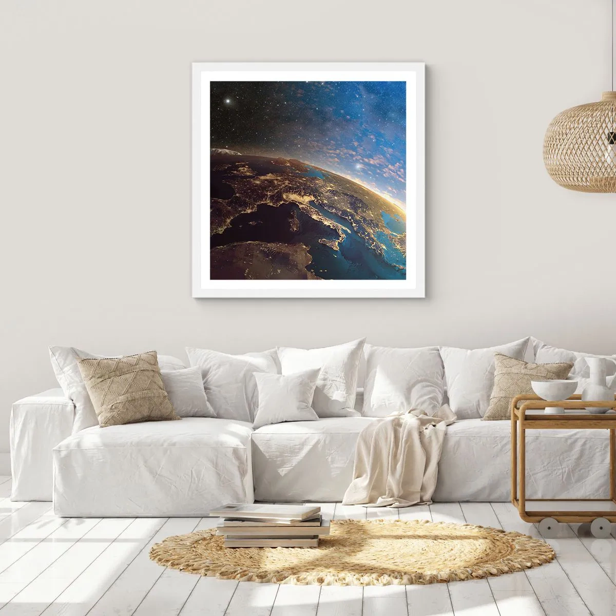 Poster în ramă albă - Să ne privim de la distanță - 40x40 cm