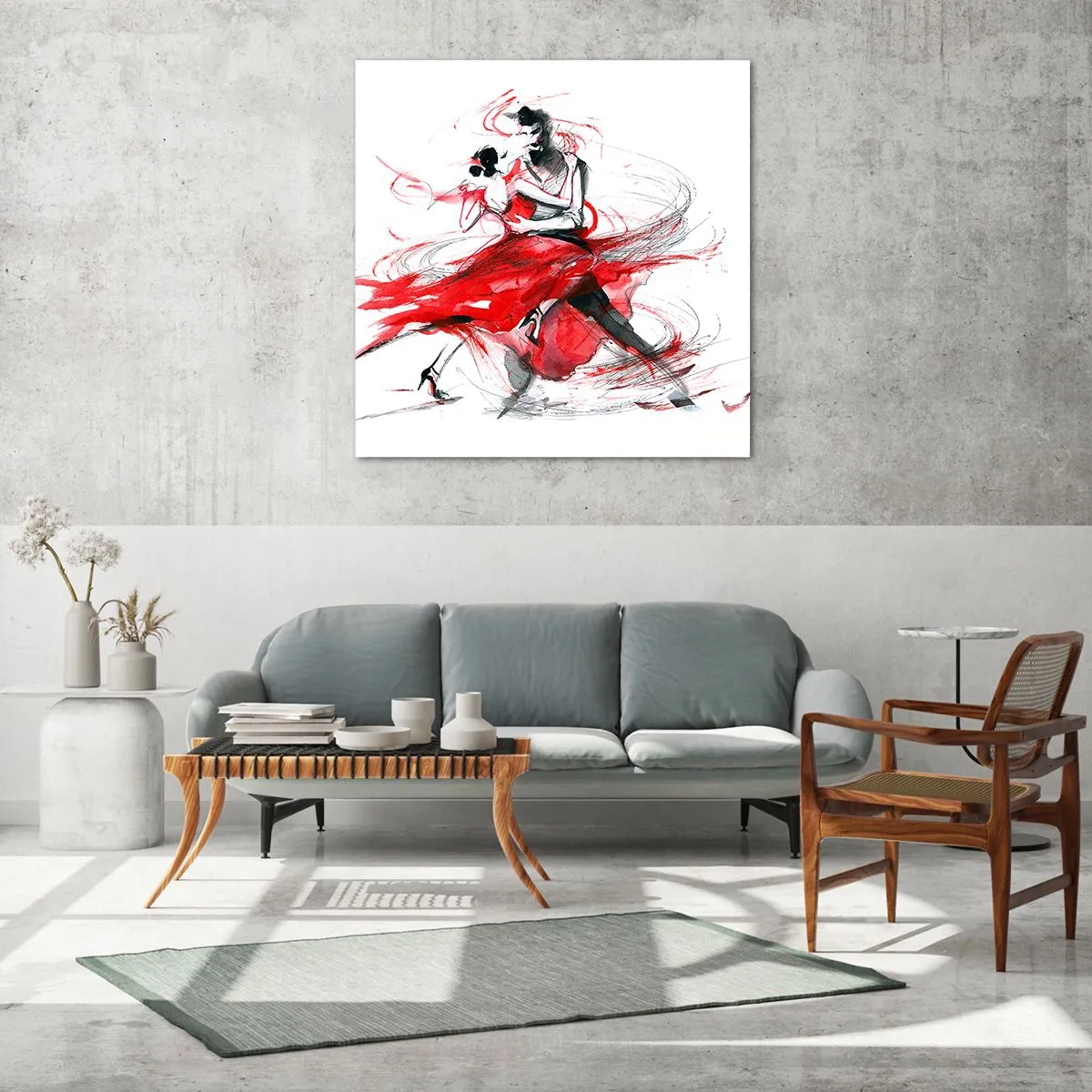 Tablou pe sticlă - Tango - ritmul pasiunii - 50x50 cm