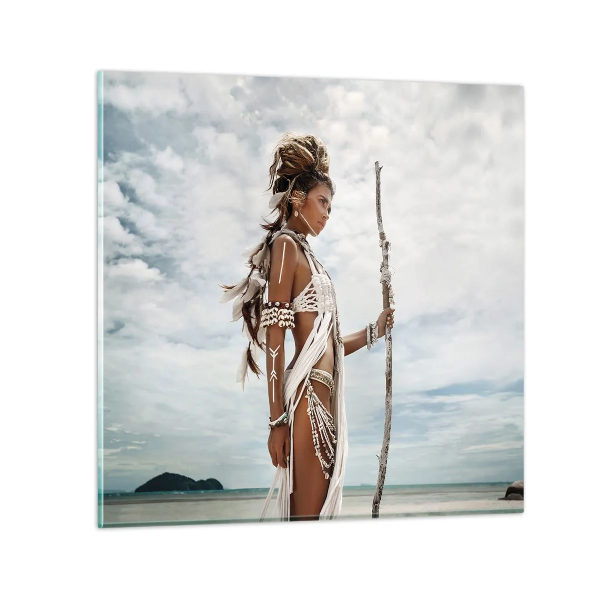 Tablou pe sticlă - Regina tropicelor - 40x40 cm