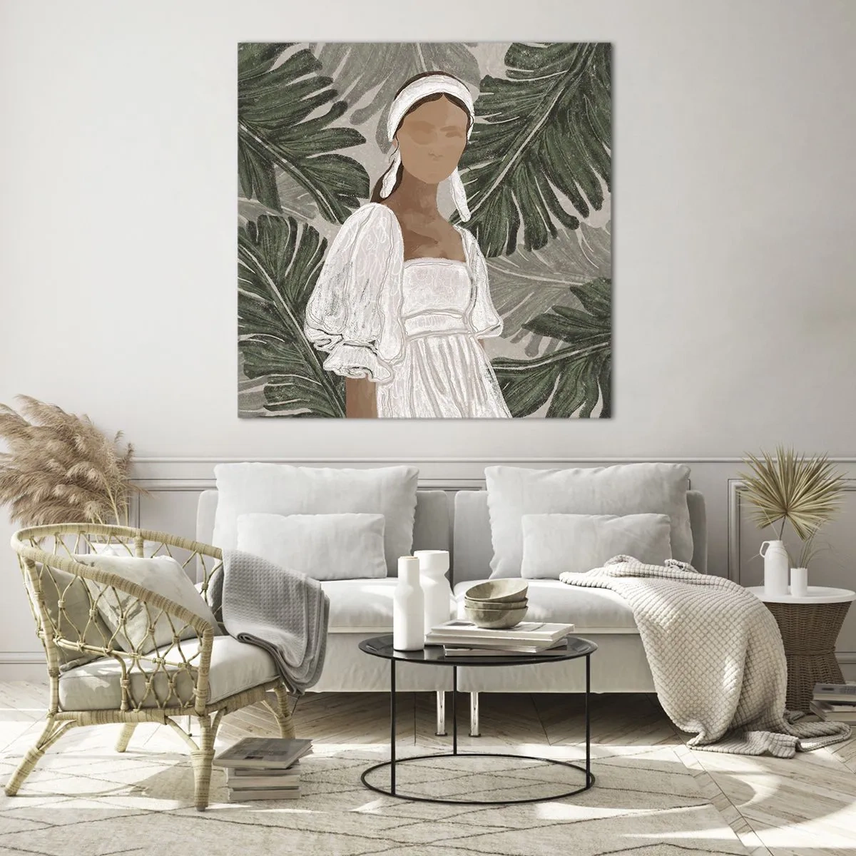 Tablou pe sticlă - Portret exotic - 70x70 cm