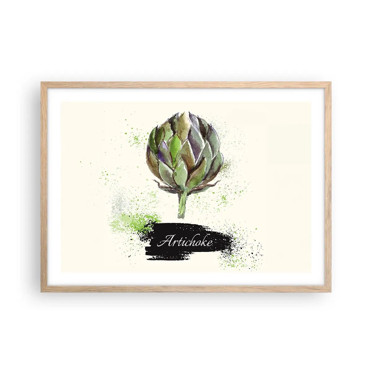 Poster în ramă de stejar deschis - Trăiască legumele! - 70x50 cm